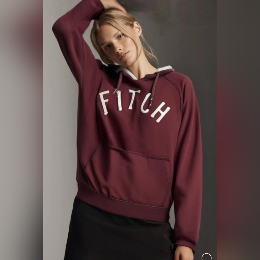 Abercrombie & Fitch Burgundy Hooded Sweatshirt